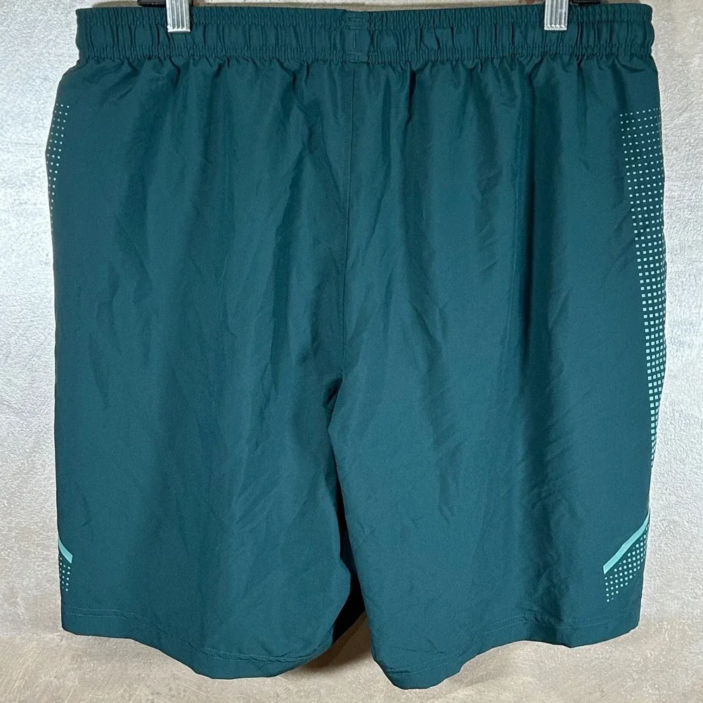 Under Armour HeatGear Mens XL Teal Green Graphic Loose Fit Athletic Shorts